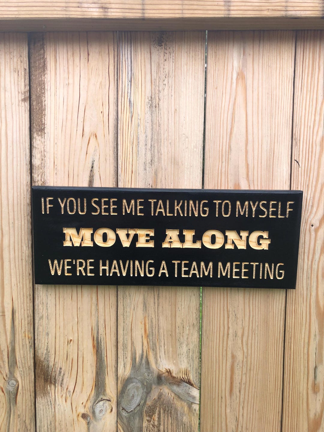 Funny Team Meeting Sign: Painted Wood, Natural Lettering - Etsy