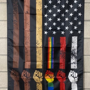 Equality Flag FREE SHIP Together We Rise LGBTQ+ Pride Justice Love Same Sex Marriage Black Lives Matter Sign Poster 3x5&#39; Single