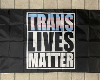 Trans Lives Matter Flag FREE SHIP Pronouns Transgender Rights Human Rights Pride LGBTQ+ Identify Support America Sign Poster Usa 3x5' Single