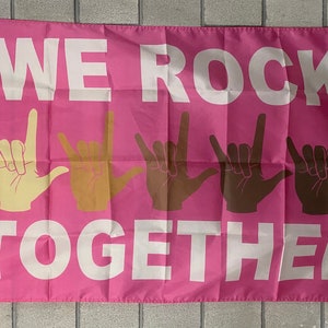 Equality Flag FREE SHIP We Rock Together LGBTQ+ Pride Justice Love Same Sex Marriage Black Lives Matter Sign Poster 3x5&#39; Single