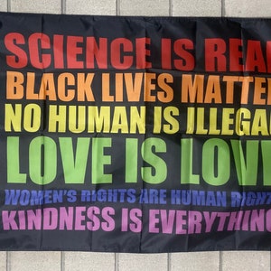 Equality Flag FREE SHIP No Human Is Illegal LGBTQ+ Pride Justice Love Same Sex Human Rights Black Lives Matter Sign Poster 3x5&#39; Single