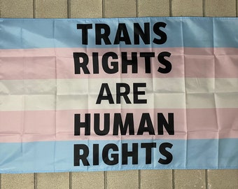Trans Rights Human Rights Flag FREE SHIP Pronouns Transgender Pride LGBTQ+ Identify Support America Sign Poster Usa 3x5' Single