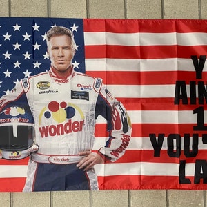 Bandera de carreras ENVÍO GRATIS Ricky Bobby Si no eres el primero Eres el último Beer Sprint Car Nascar America Gun Sign Poster Usa 3x5 'Single Side