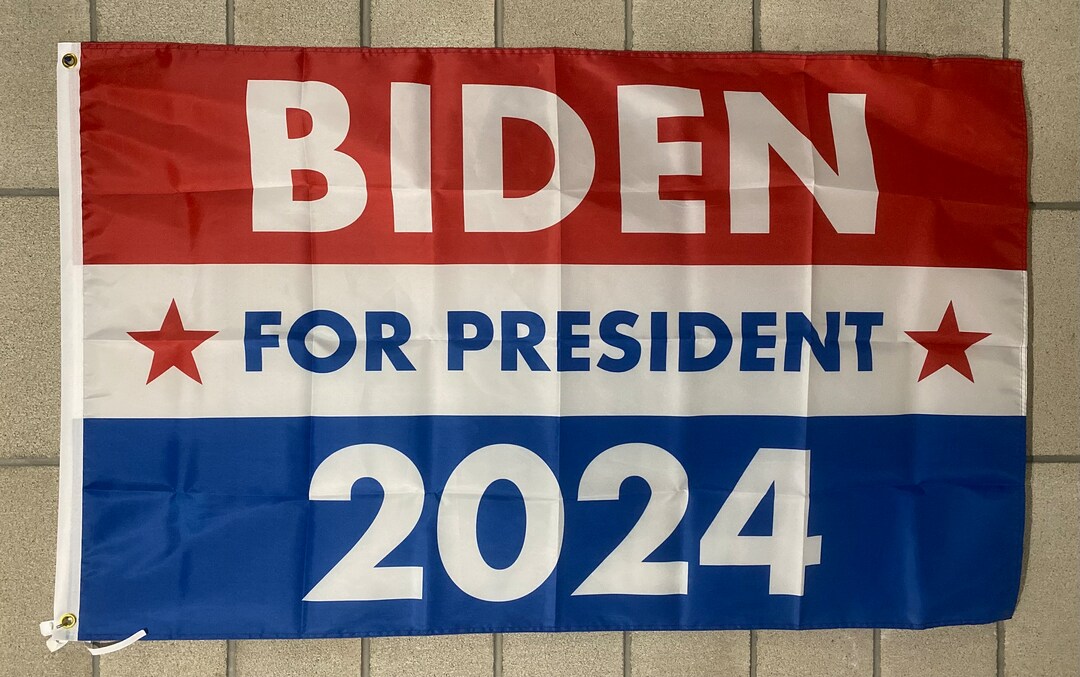 Bandiera Biden For President 3x5 Ft &ndash; Insegna Elettorale USA 2024 &ndash; Poliestere Stampato