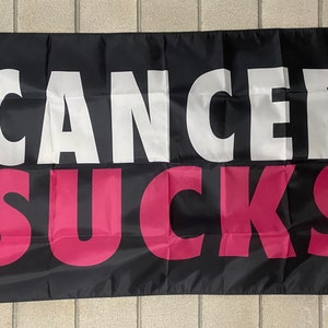Bandera de concientización sobre el cáncer de mama ENVÍO GRATIS Rosa Save The Tatas Fight To Survive Support Moms Cure Cancer Sucks Chemo Sign Poster Usa 3x5' Single