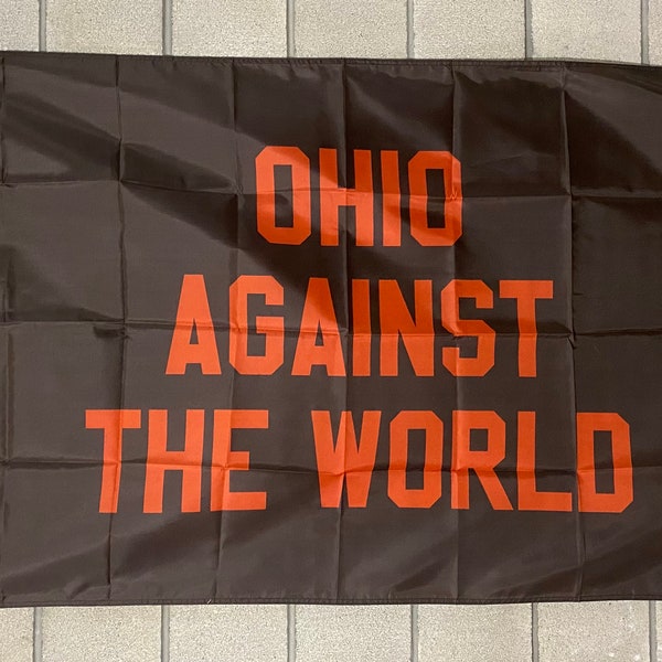 Ohio State Flag 3x5 FT – '4 Against The World' B Beer Theme – Polyester, USA Made