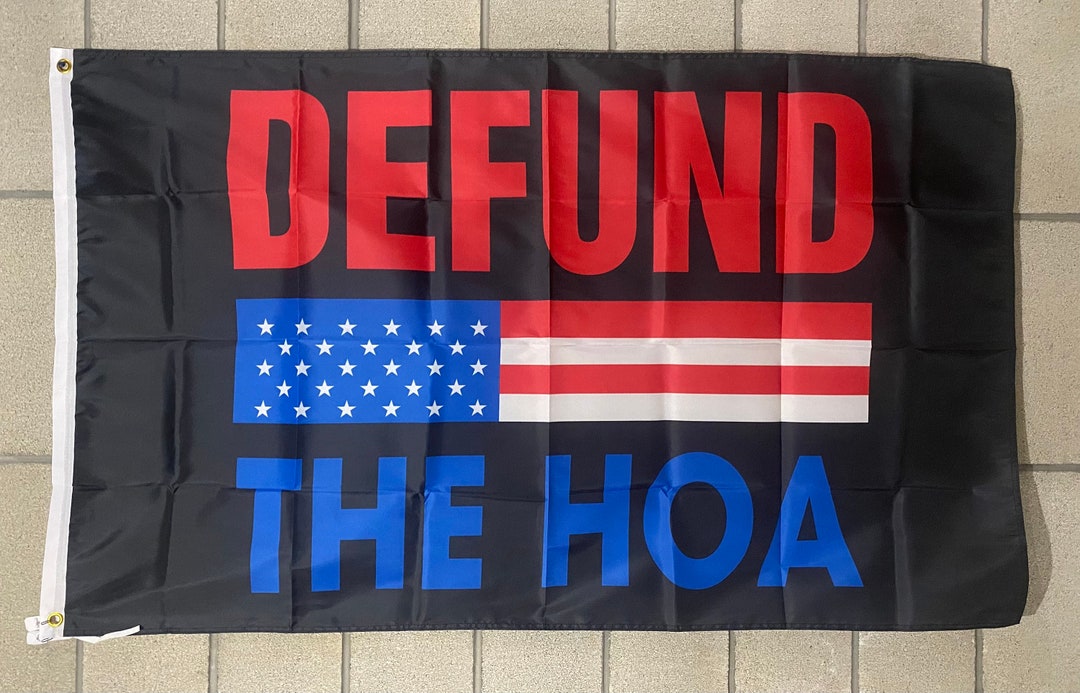 Masquita 'DEFUND THE HOA' Flagge 90x152 Cm – Doppelt Genäht, Beidseitig Bedruckt, Mit Messingösen
