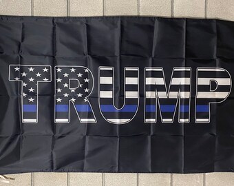Donald Trump Flag FREE SHIP Thin Blue Line Back The Police Guns Freedom Save America Republican Libs Suck Sign Poster Usa 3x5' Single Side