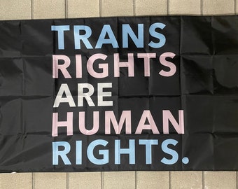 Trans Rights Human Rights Flag FREE SHIP Pronouns Transgender Pride LGBTQ+ Identify Support America Sign Poster Usa 3x5' Single