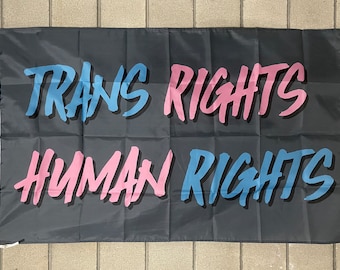 Trans Rights Human Rights Flag FREE SHIP Pronouns Transgender Pride LGBTQ+ Identify Support America Sign Poster Usa 3x5' Single