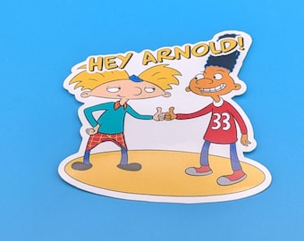Hey Arnold Sticker | 90s Nickelodeon Cartoon, Retro Nostalgia Decal, Helga & Arnold, 1990s Kids Show