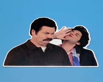 Parks and Rec Sticker Ron and Jean-Ralphio