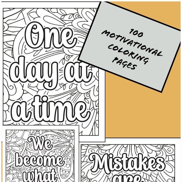 Motivational Inspirational digital coloring pages