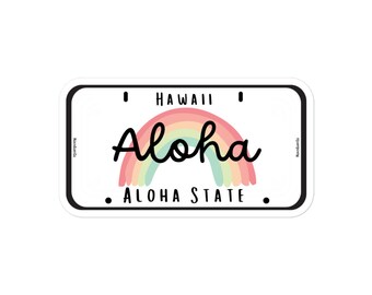 Aloha License Plate Sticker - Etsy