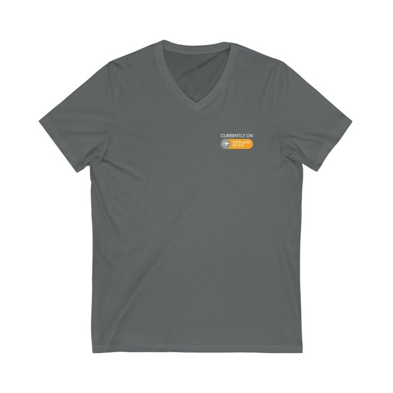 Airplane Mode V-Neck Shirt, iPhone Airplane Shirt, Travel Shirt, Adventurer Gift, Gift for Traveler , Airplane Mode, Vacation Shirt image 2