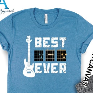 Best Guitar Dad Ever Shirt, Fathers Day Shirt, Music Dad Gift, Gift for Guitarist, Father&#39;s Day Gift, Gift for Guitarist Dad, Rocker Dad Tee