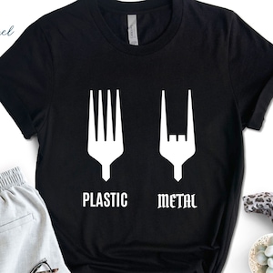Heavy Metal Shirt T-Shirt, Metal Head Shirt, Plastic Metal Fork Shirt, Rock Music Shirt, Heavy Rock Shirt, Funny Heavy Metal Shirt,