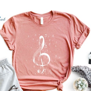 Music Notes Shirt, Music Shirt, Musician Shirt, Gift for Musician, Music Teacher Gift, Piano Shirts, Music Lover Shirt, Heart Shirt
