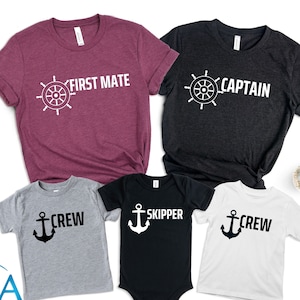 Captain T-shirt, Co-captain, Skipper, First Mate, Deckhand, Pirate Family T-shirts