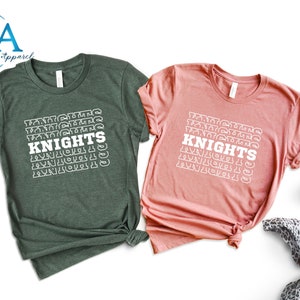 Custom Football Shirt, Football Mom Tee, High School Team Mascot T-Shirt, Sports Lover Shirt, Sports Team Gift, Knights Pride School T-Shirt