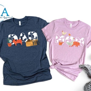 Farm Mom/Dad Birthday Shirt, Matching Family Cow Tee