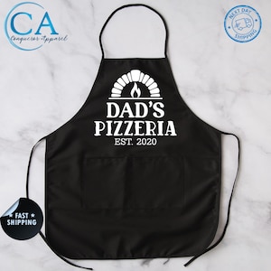 Personalized Pizza Oven Apron – Custom Italian Pizzeria Apron for Men, Women & Kids – Gift for Dad, Grandpa, Chef, Father&#39;s Day BBQ