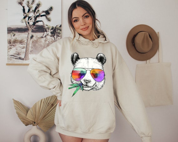 Funny Panda Bear Sweatshirt Cool Panda Bear Hoodie Funny Hiking
