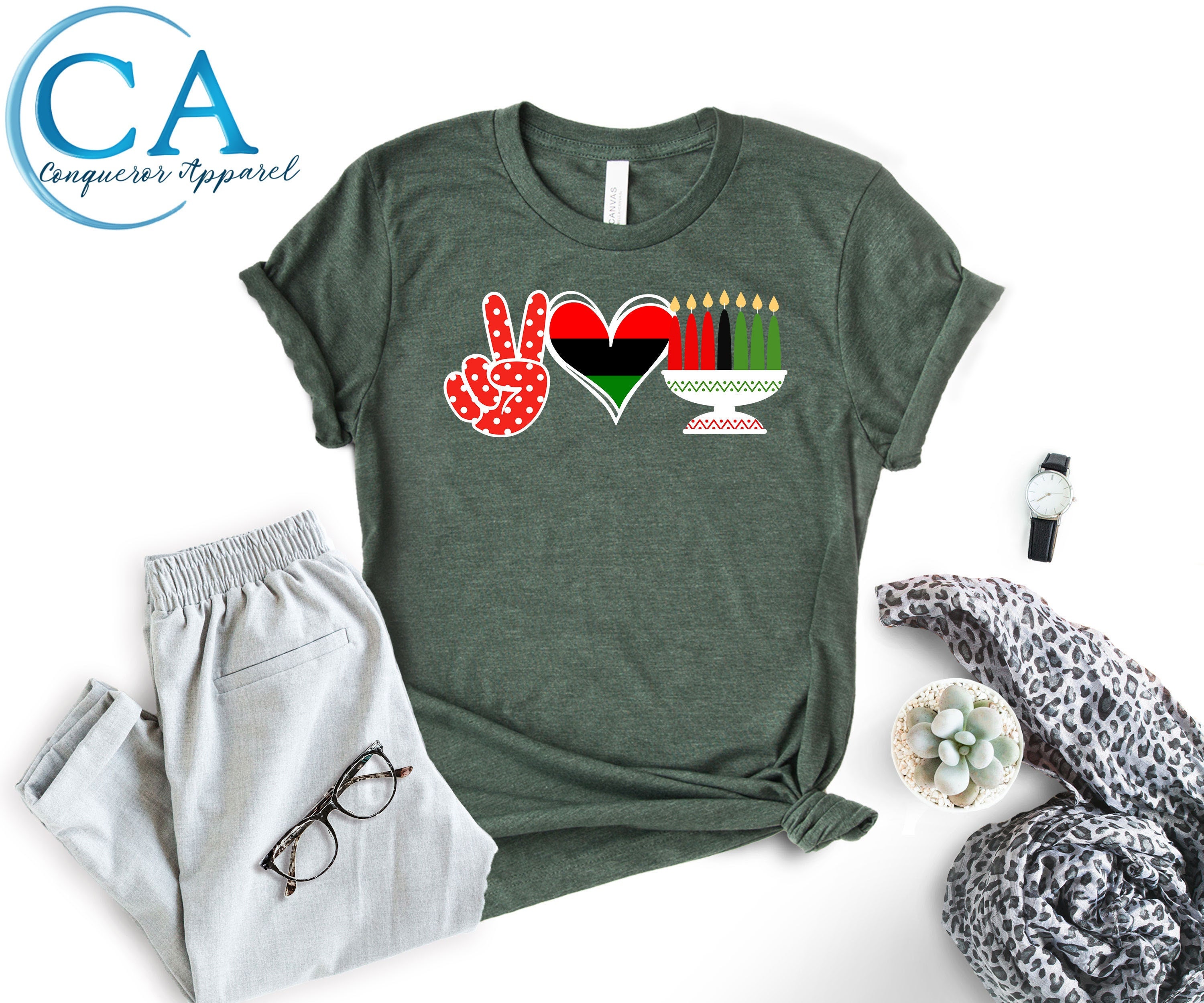 Kwanzaa Shirt, Peace Love Kwanzaa Shırtö Kwanzaa Gift, Happy Kwanzaa Candles Shirt, First Fruits Shirt, Kwanzaa Pajamas, African Shirt