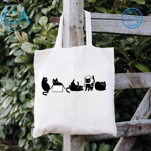 Funny Cat Tote Bag – Cat in Boxes Canvas Tote, Cute Cat Lover Gift, Reusable Shopping Bag, Eco Friendly Tote for Cat Moms, Quirky Pet Bag