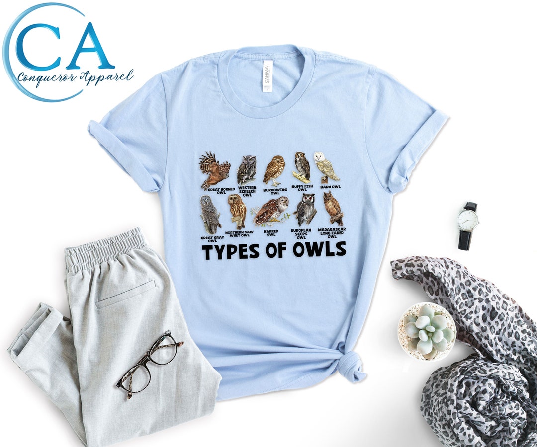 Type of Owls T-shirt, Cute Owls Gift, Bird Nerd Watching