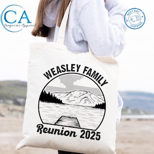 Custom Family Reunion Tote Bag 2025 – Personalized Family Name Tree Tote – Vacation Gift for Family Trip – Custom Reunion Keepsake Bag