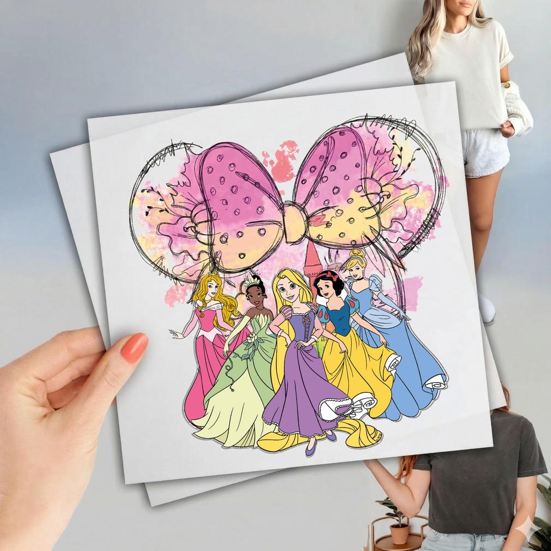 Disney Heat Transfer: Adorable Princess DTF Transfers With Mickey Ears ...