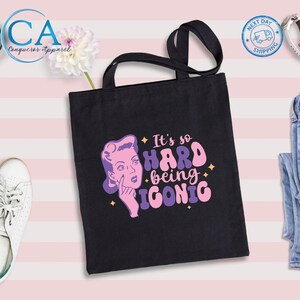 It’s So Hard Being Iconic Tote Bag | Funny Feminist Gift | Aesthetic Canvas Tote for Women | Empowerment Quote Bag | Reusable Eco Tote