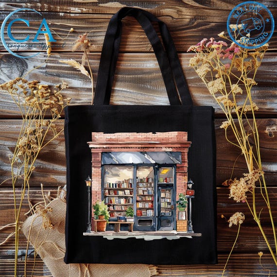 Reading Tote Bag, Bookshop Design, Book Lover Gift