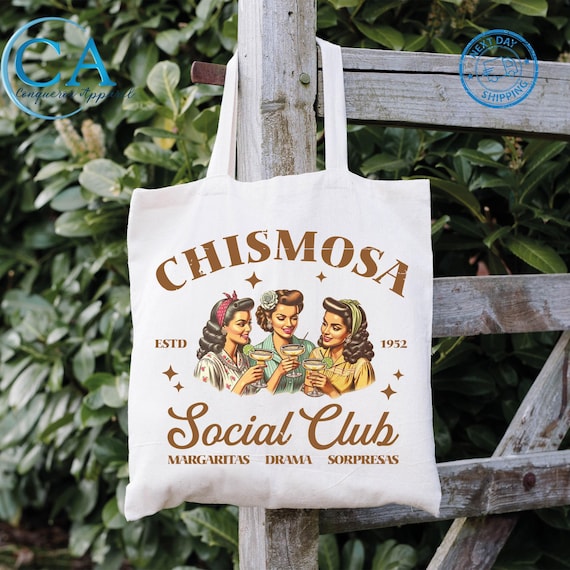 Chismosa Social Club Canvas Tote Bag – Latina Humor Gift