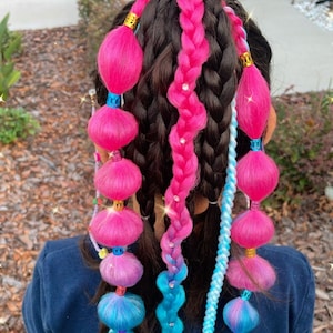 Festival Zopfverlängerungen, Weiße Dreadlock-Perücke, Blasenzöpfe, Pferdeschwanz