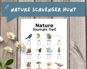 Printable Nature Kids Scavenger Hunt | Nature Study Fall Treasure Hunt | Autumn Scavenger Hunt | Montessori Learning Nature Walk Activity