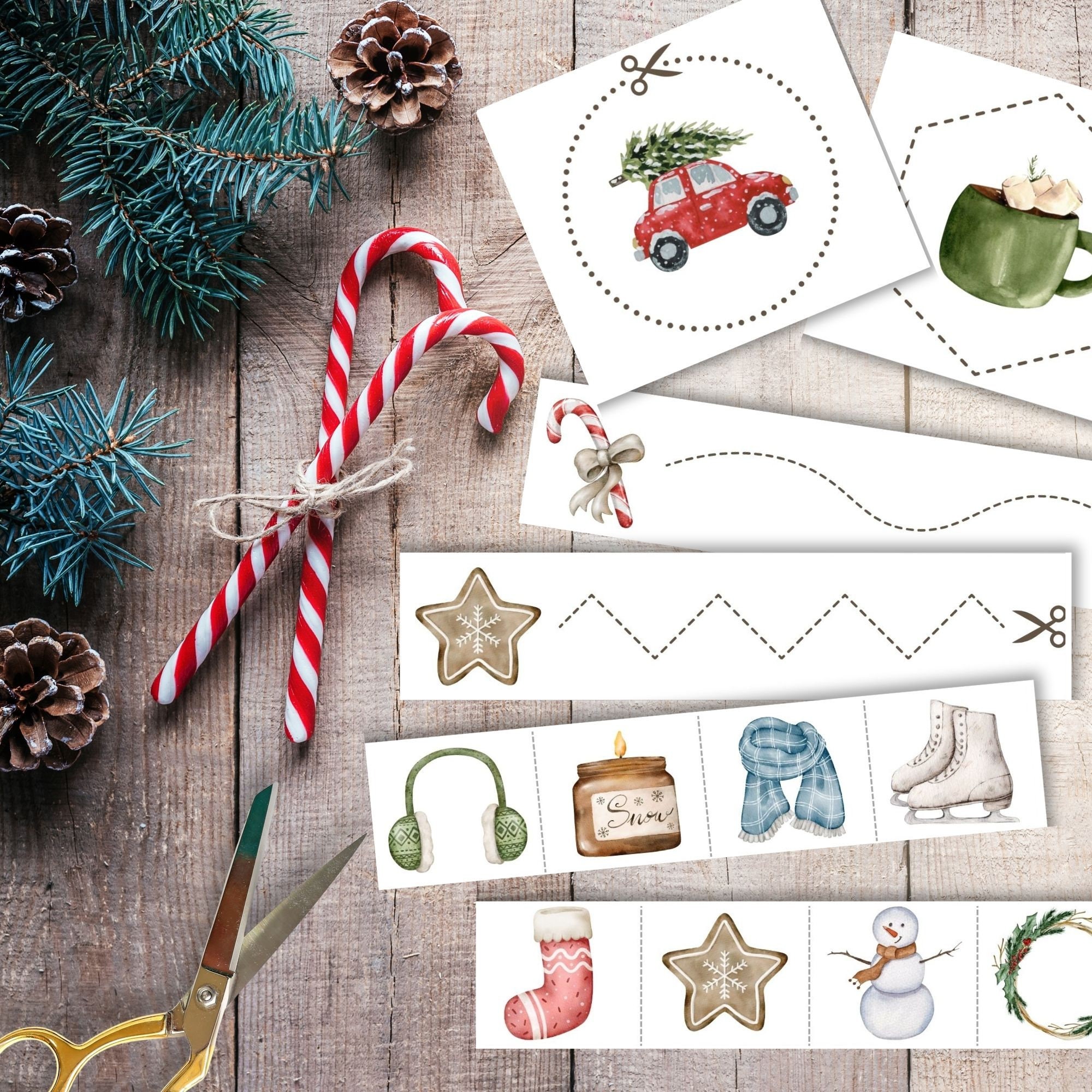 Christmas Winter Preschool Fine Motor Cutting Practice | Toddler ...