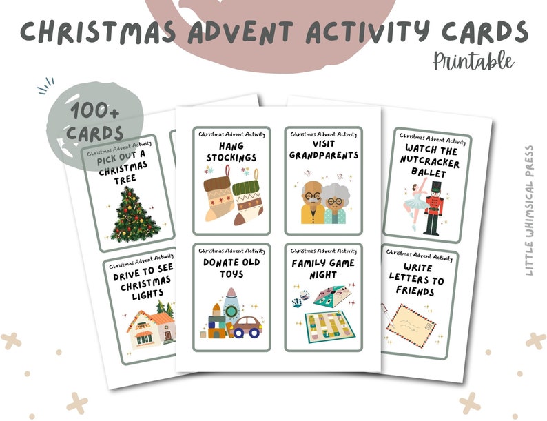 DIY Advent Activity Cards Christmas Advent Cards for Kids & Etsy