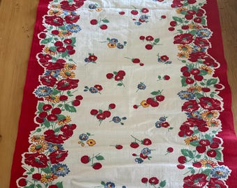 Toalla de cocina vintage con estampado de frambuesas