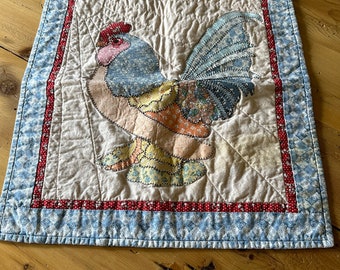 Chicken Applique Mini Quilt