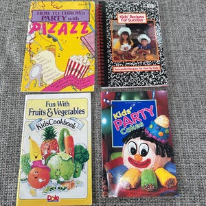 Kids Recipe and Party Book, Children&#39;s party book, kids recipes, kids cookbook, snacks, vintage, vintage cookbook, party book
