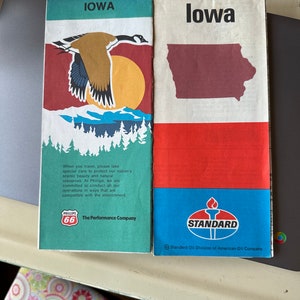 Vintage Iowa Landstraße Landkarte, Straßenkarte, Landkarte, Standard Oil, Vintage Gas und Öl, Tankstelle Karte, Bundesstaat Iowa, Vintage Straßenkarte