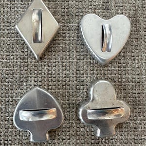 Vintage Cookie Cutter: Clover, Heart, Diamond, Spade, Round, Aluminum, Christmas, Holiday