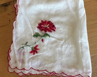Embroidered Handkerchief Vintage