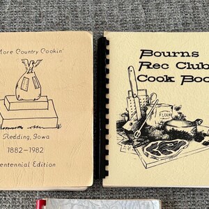 Vintage Community Spiral Bound Cookbooks, vintage cookbook, vintage spiral cookbook, community cookbook, recipes, cooking, baking