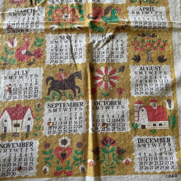 1958 Calendar - Etsy