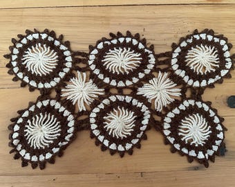 Brown & Cream Doily Vintage