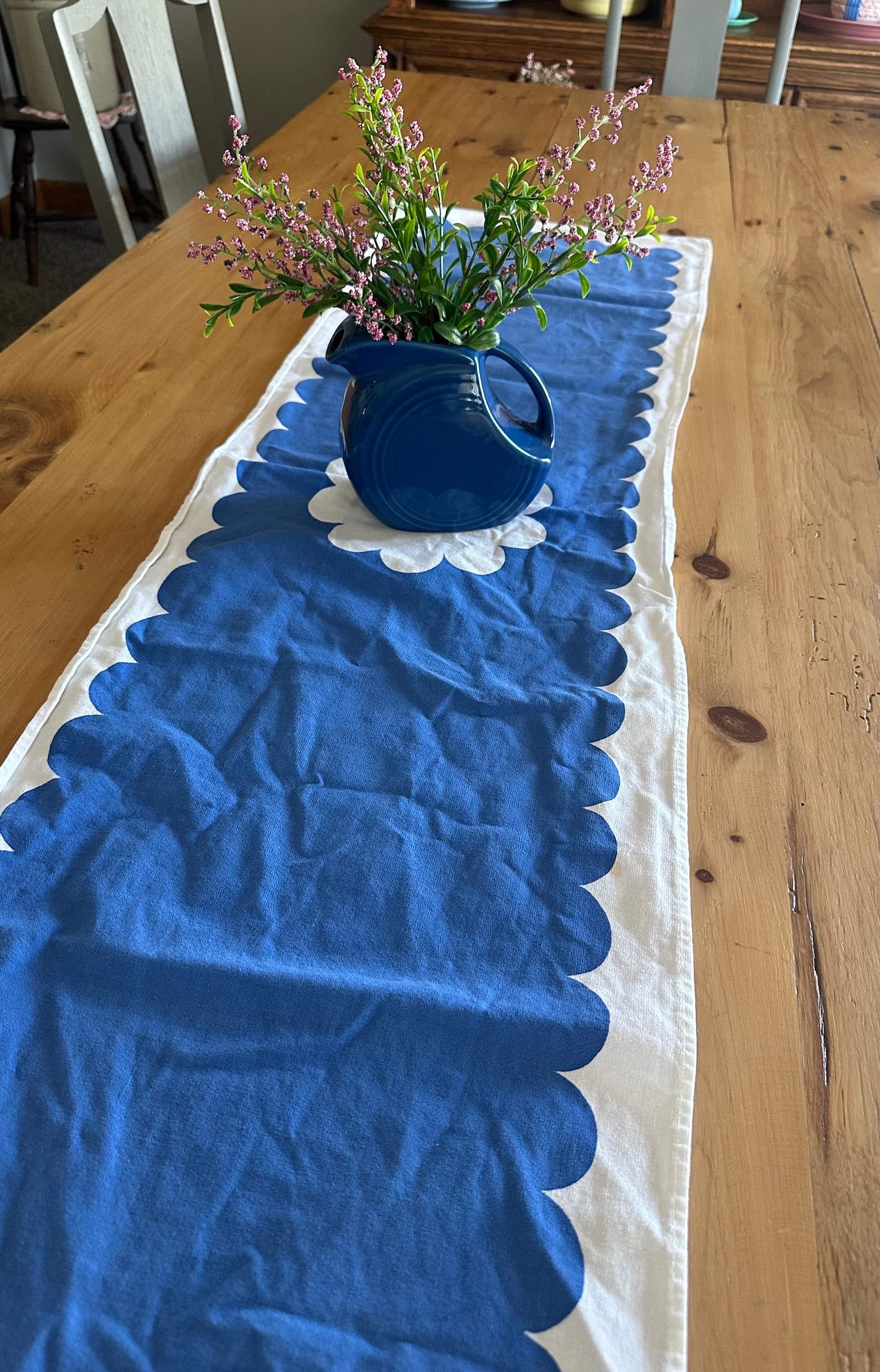 Blue & White Printed Vintage Table Runner