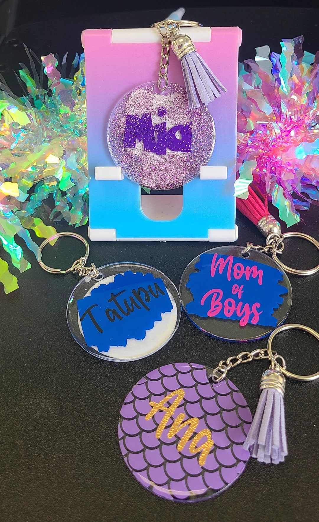 Personalized Acrylic Keychain With Tassel | Great Gifts - Etsy